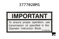 AGCO 3777020M1 Предупреждающая наклейка