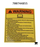 AGCO 700744855 Предупреждающая наклейка "Прочтите руководство"