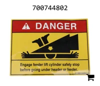 AGCO 700744802 Предупреждающая наклейка об опасности раздавливания