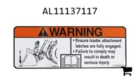 AGCO AL11137117 Предупреждающая наклейка