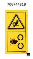 AGCO 700744810 Предупреждающая наклейка привода ротора