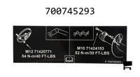 AGCO 700745293 Наклейка момента затяжки