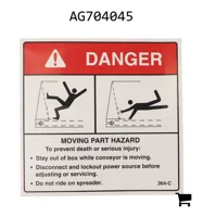 AGCO AG704045 Предупреждающая наклейка