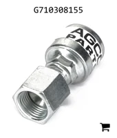 AGCO G710308155 Гидравлический фитинг шланга, C Cutoff 1,5", H1 Stem Hex 18 мм