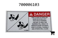 AGCO 700006103 Предупреждающая наклейка «Держитесь подальше»