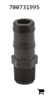 AGCO 700731995 Штуцер с наружной резьбой 3/4" и штуцером под шланг 1"