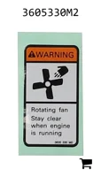 AGCO 3605330M2 Предупреждающая наклейка вентилятора