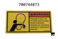 AGCO 700744873 Предупреждающая наклейка