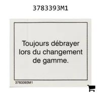 AGCO 3783393M1 Наклейка предупреждающая (только французский язык)