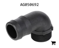 AGCO AG050692 Угловой фитинг 90° с наружной резьбой 2" и хвостовиком под шланг 2"