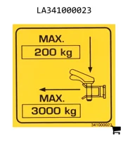 AGCO LA341000023 Предупреждающая наклейка