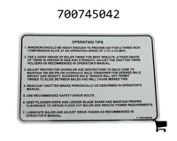 AGCO 700745042 Наклейка с инструкцией