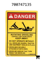 AGCO 700747135 Предупреждающая наклейка