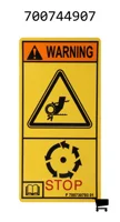 AGCO 700744907 Предупреждающая наклейка