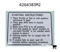 AGCO 4264383M2 Инструкция по запуску (наклейка)