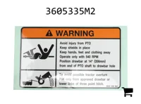 AGCO 3605335M2 Предупреждающая наклейка ВОМ