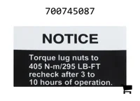 AGCO 700745087 Информационная наклейка