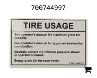 AGCO 700744997 Информационная наклейка