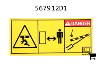 AGCO 567912D1 Предупреждающая наклейка об опасности раздавливания