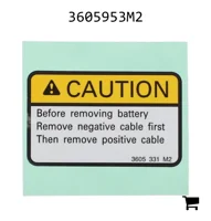 AGCO 3605953M2 Предупреждающая наклейка аккумулятора