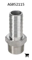 AGCO AG052115 Штуцер шланга из нержавеющей стали 1½" с наружной резьбой 1½"