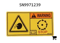 AGCO SN9971239 Предупреждающая наклейка об опасности разлетающихся обломков