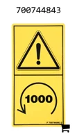 AGCO 700744843 Наклейка указателя частоты вращения вала отбора мощности