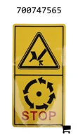 AGCO 700747565 Предупреждающая наклейка "Стоп"