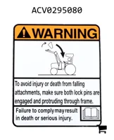 AGCO ACV0295080 Предупреждающая наклейка