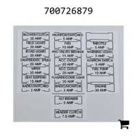 AGCO 700726879 Наклейка с обозначениями предохранителей