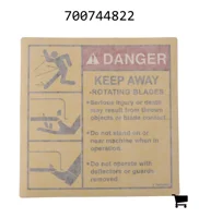 AGCO 700744822 Предупреждающая наклейка об опасности выброса предметов