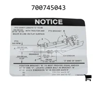 AGCO 700745043 Предупреждающая наклейка