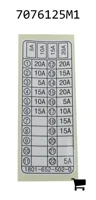 AGCO 7076125M1 Наклейка с обозначениями предохранителей